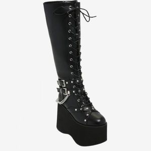 Knee high boots with chain. Super light weight
